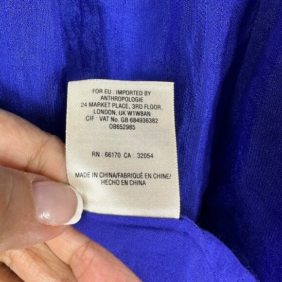 Anthropologie Moulinette Souers Blue Carina Boho Off Shoulder Mini Dress Small - Picture 14 of 15